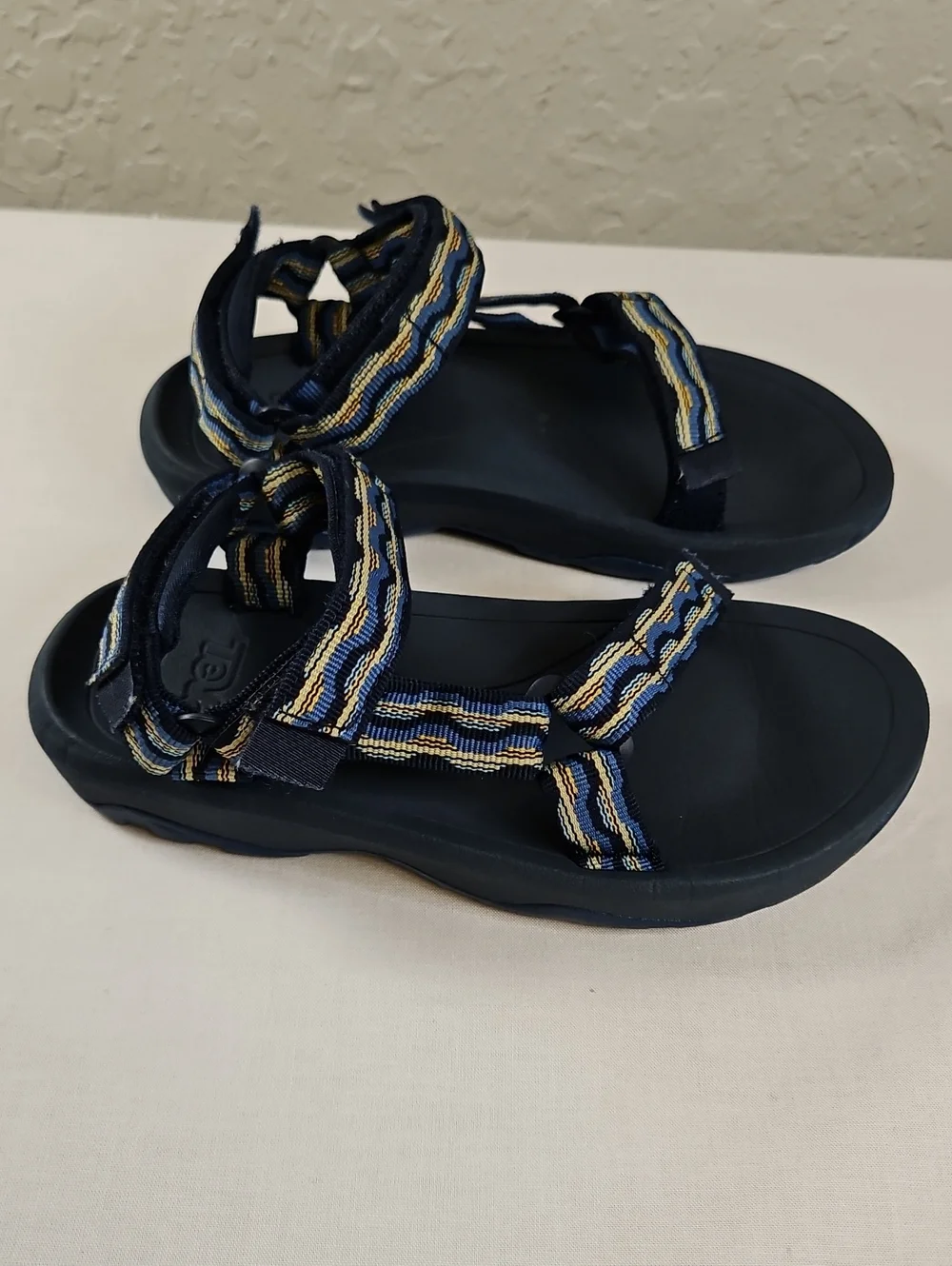 Teva Boys Blue/Yellow Striped Sport Sandals, Size 1